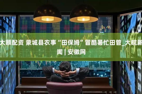 大额配资 蒙城县农事“田保姆”冒酷暑忙田管_大皖新闻 | 安徽网
